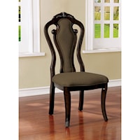 Set of 2 Traditional Side Chairs with Upholstered Seat