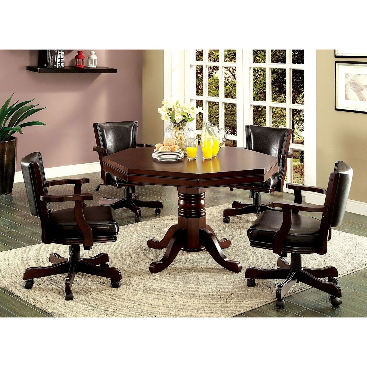 Furniture of America Rowan Table + 4 Chairs