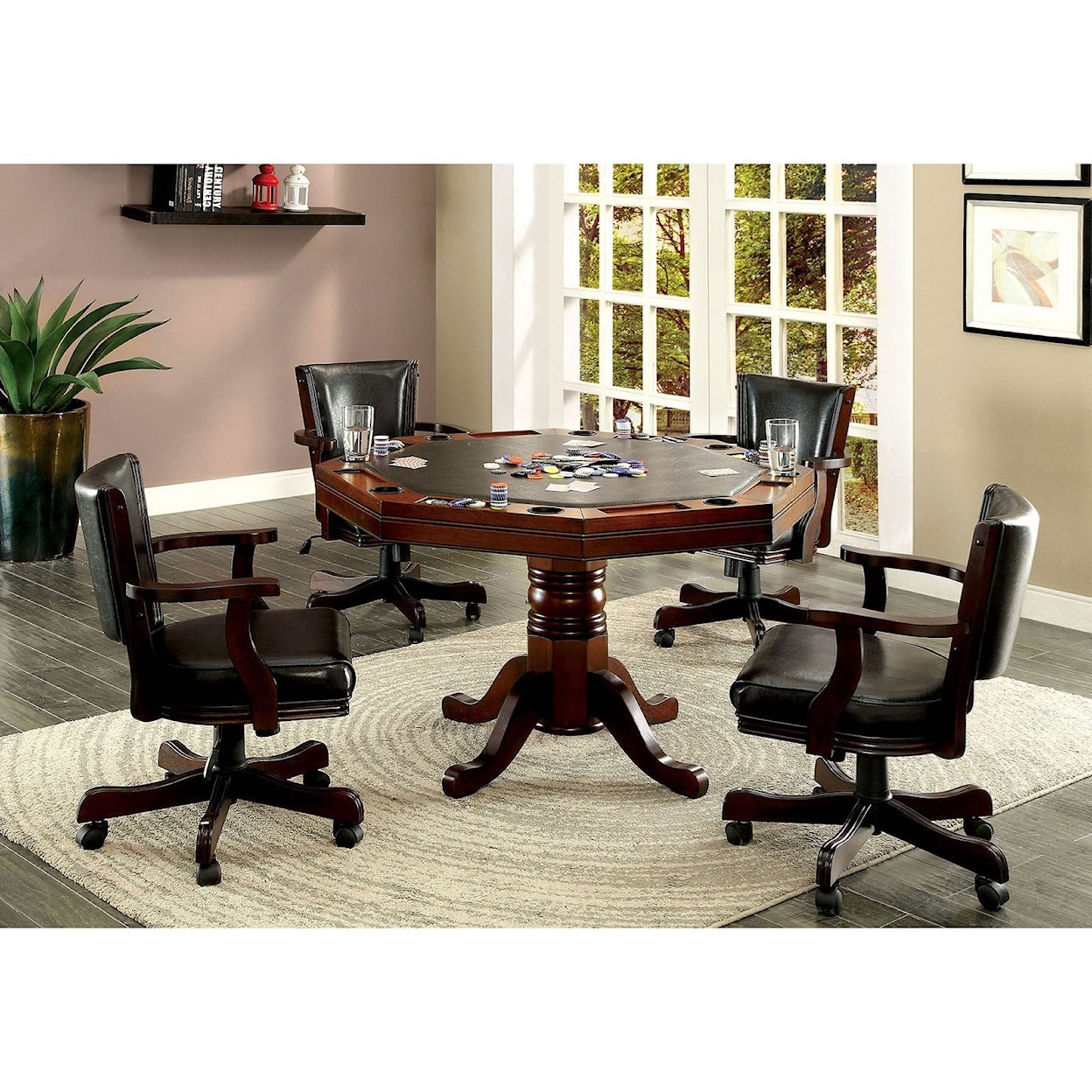 Furniture of America Rowan Table + 4 Chairs