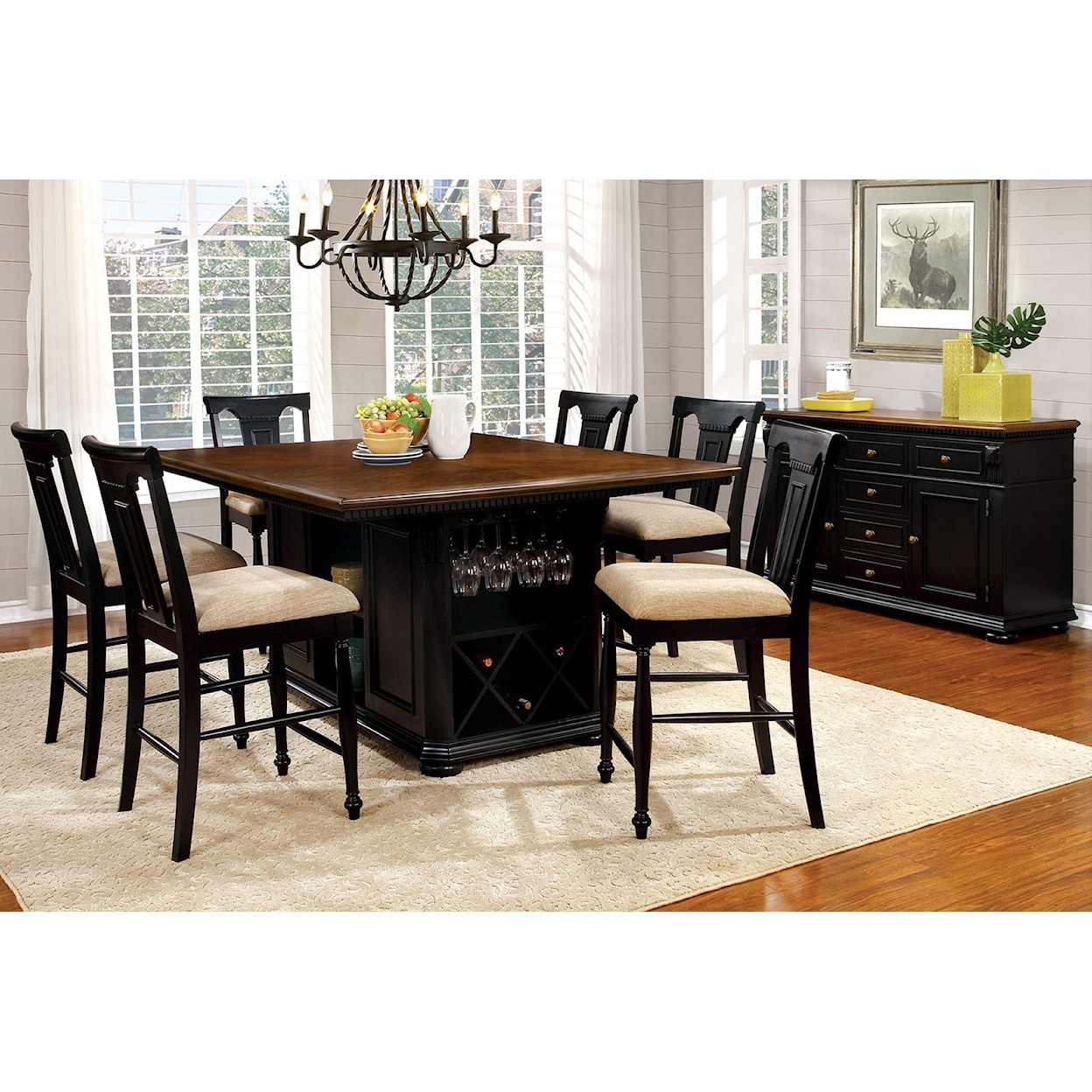 Furniture of America - FOA Sabrina Table + 8 Chairs