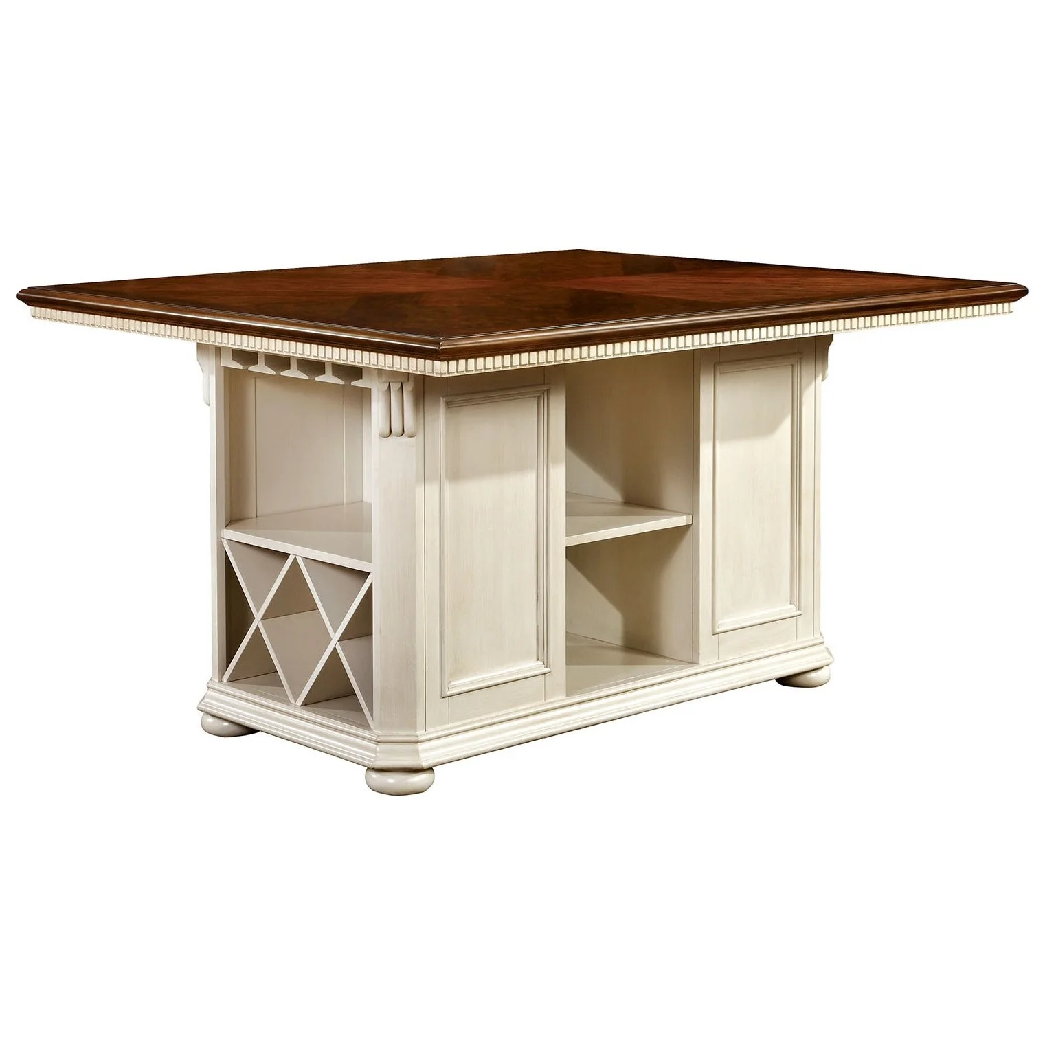 Furniture of America Sabrina CM3199WCPT7PC Table + 6 Chairs