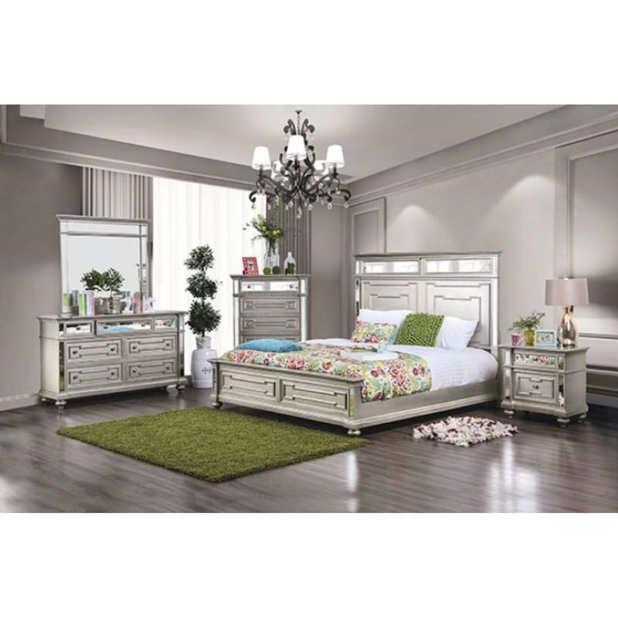 Furniture of America Salamanca Glam King Bed