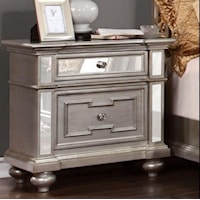 Glam Nightstand With Mirrored Front