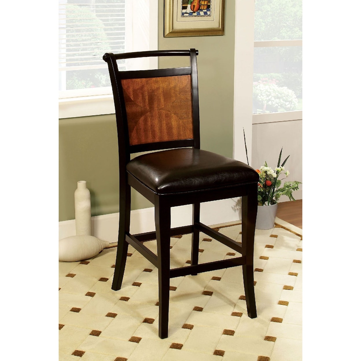 Furniture of America Salida II Set of 2 Counter Height Chairs