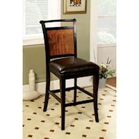 Set of 2 Counter Height Chairs with Faux Leather Seats