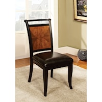 Set of 2 Dining Side Chairs with Faux Leather Seats