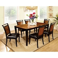 Transitional Two Tone Seven Piece Dining Set