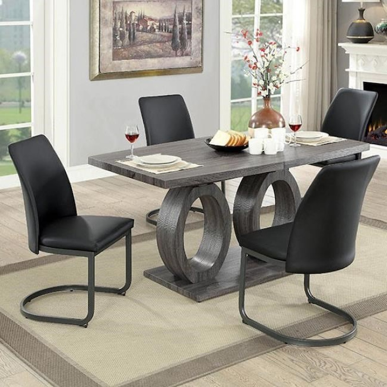 Furniture of America - FOA Saskia 5-Piece Dining Set