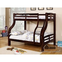 Casual Youth Bedroom Twin Over Full Bunk Bed with Trundle