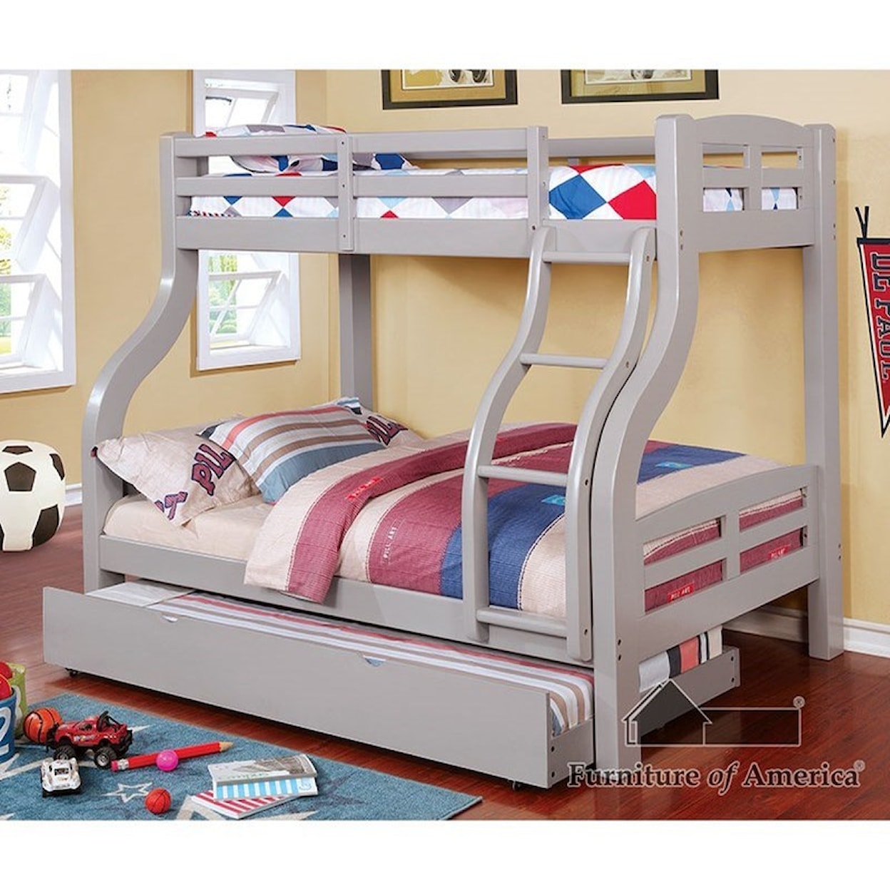 FUSA Solpine Twin/Full Bunk Bed