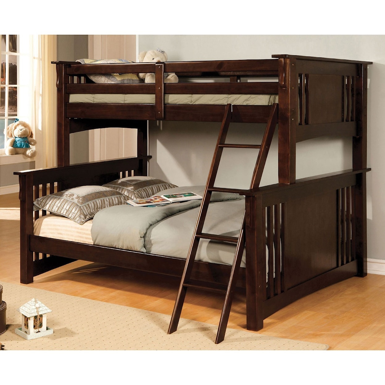 Furniture of America Spring Creek Twin/Full Bunk Bed