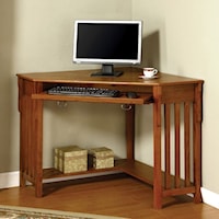 Mission Style Corner Desk with Keyboard Drawer