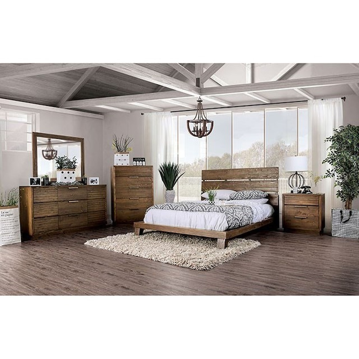 Furniture of America Tolna King Panel Bed