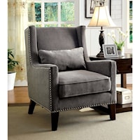 Transitional Accent Chair with Nailhead Trim