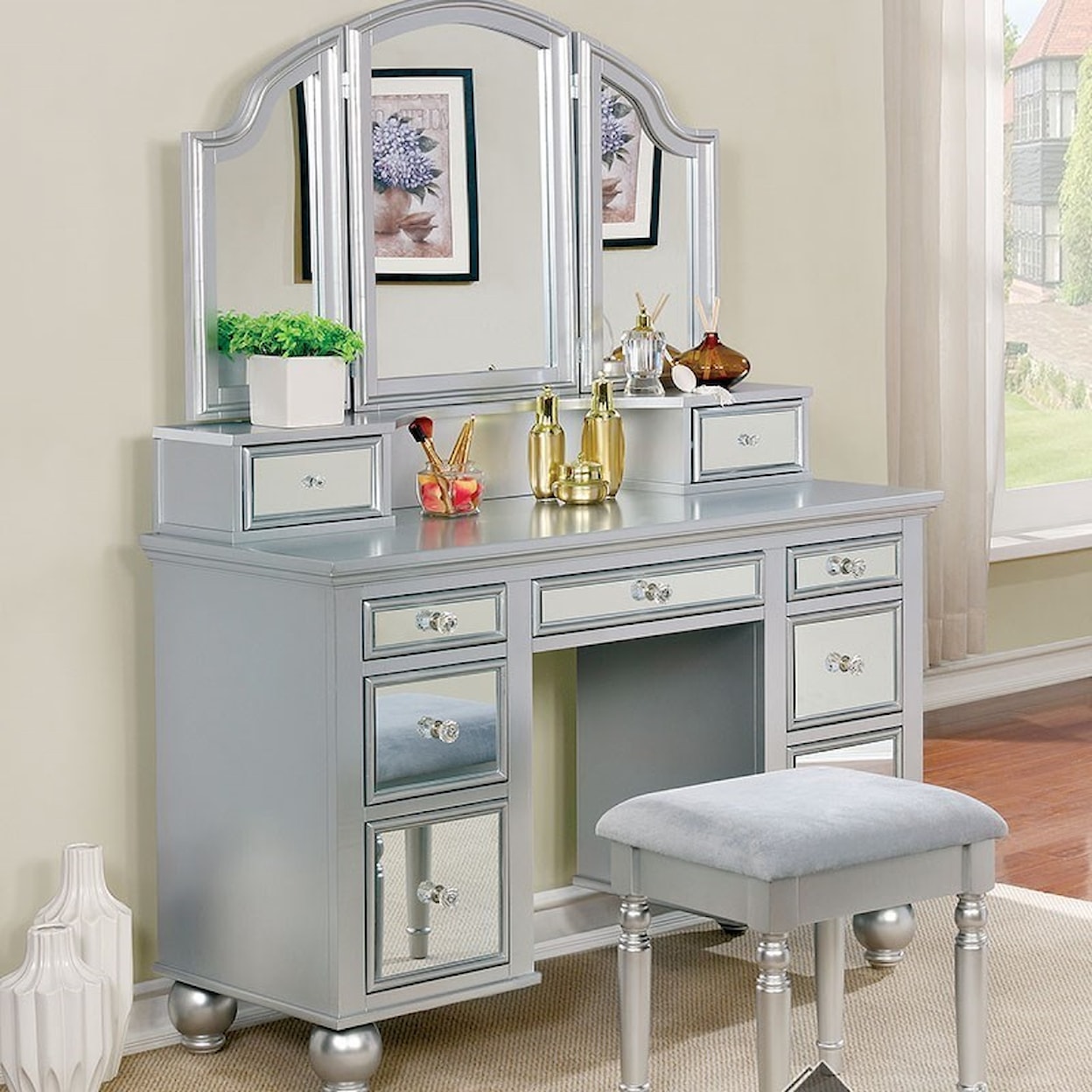 Furniture of America - FOA Tracy Vanity and Stool Set