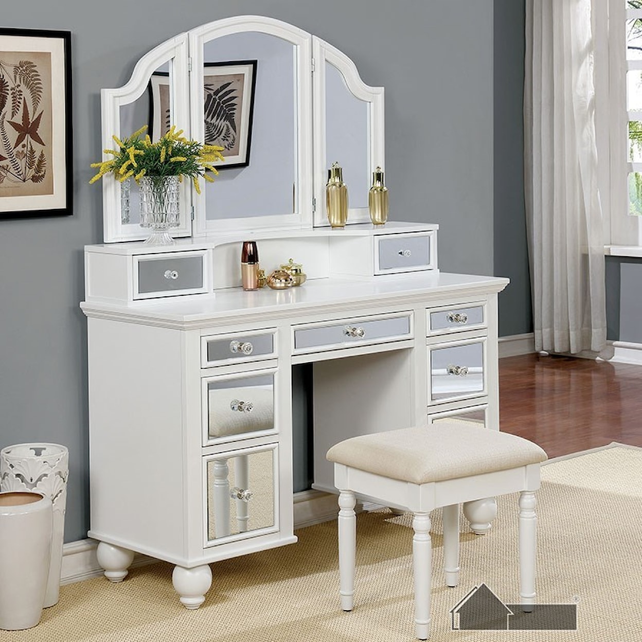 Furniture of America - FOA Tracy Vanity and Stool Set