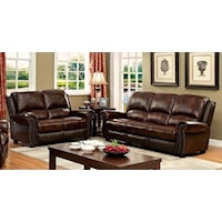 Traditional Faux Leather Sofa and Loveseat Set