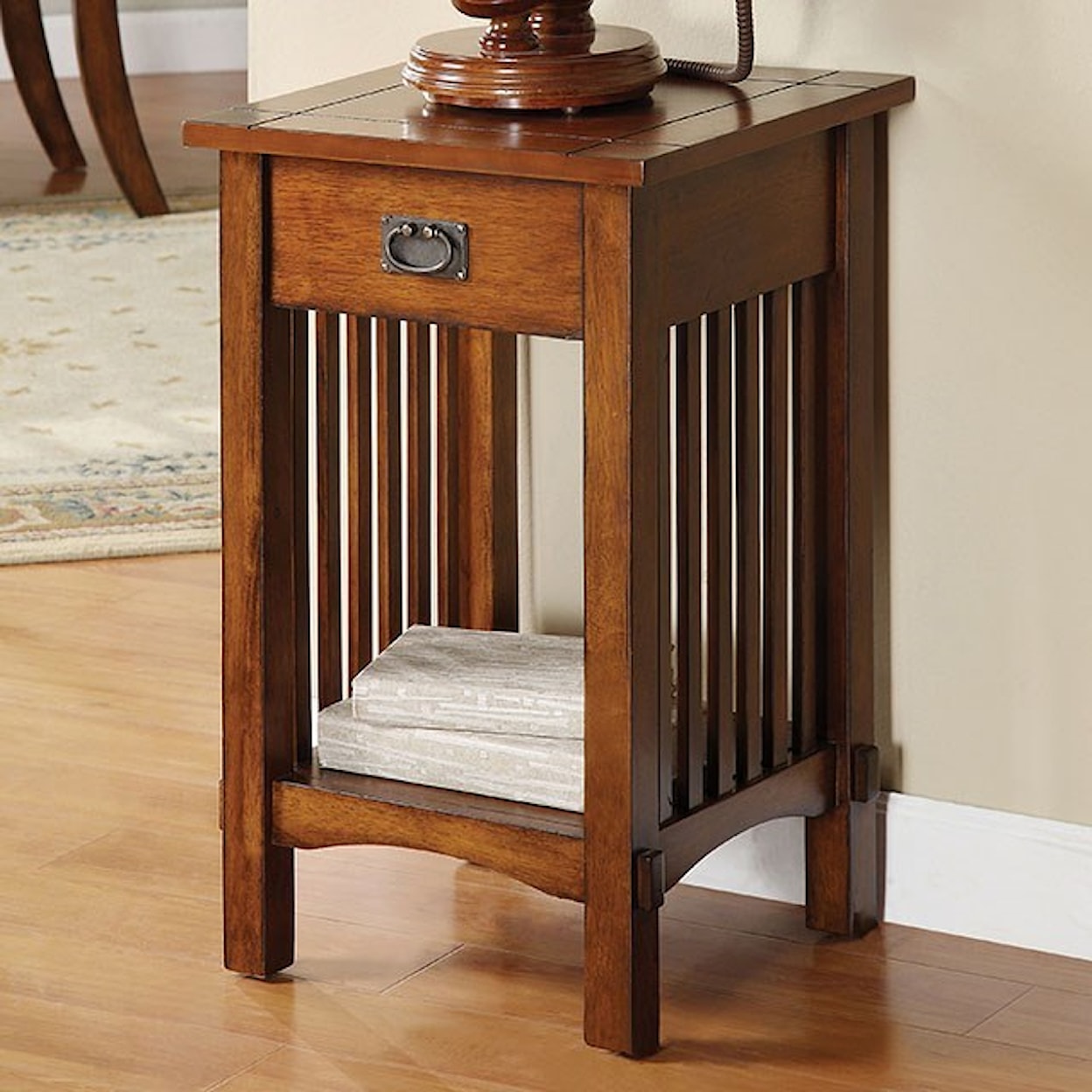 Furniture of America Valencia IV Telephone Stand w/ One Drawer