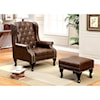 Furniture of America Vaugh Accent Chair w/ Ottoman