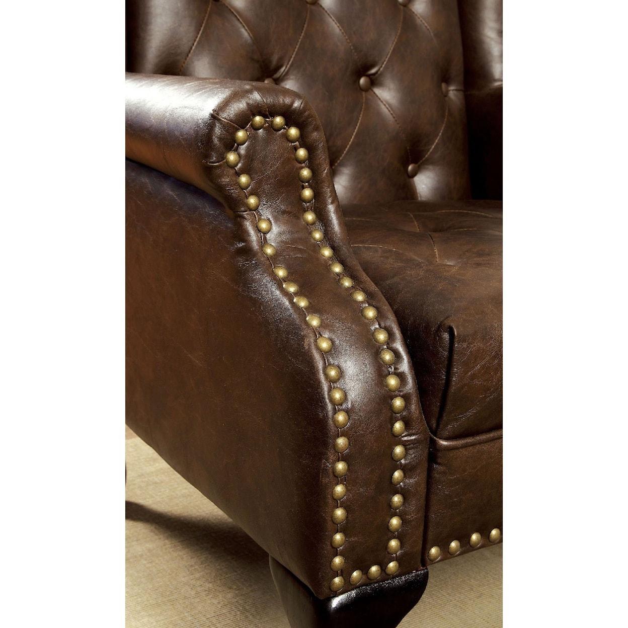 Furniture of America - FOA Vaugh Accent Chair w/ Ottoman