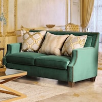 Transitional Love Seat with Nailhead Trim