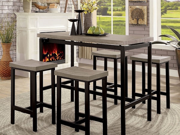 5 Piece Table and Stool Set