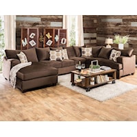 Casual U-Shaped Sectional with Deep Seats and Left Arm Facing Chaise