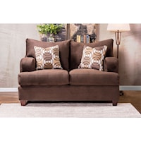 Casual Love Seat with Deep Seats and Wide Arms