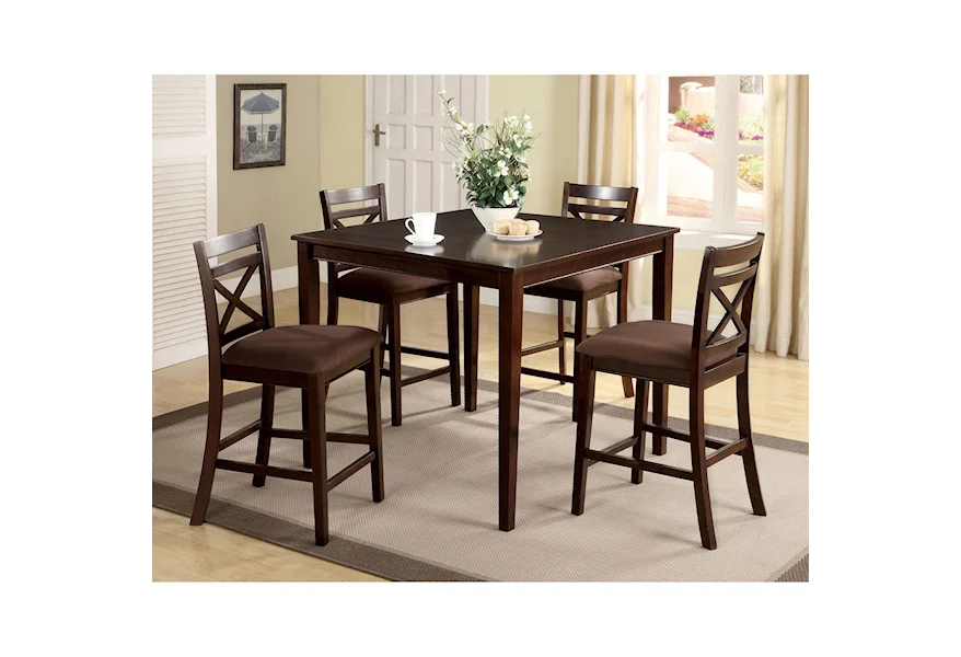 Weston I 5 Piece Counter Height Table Set by Furniture of America at Dream Home Interiors