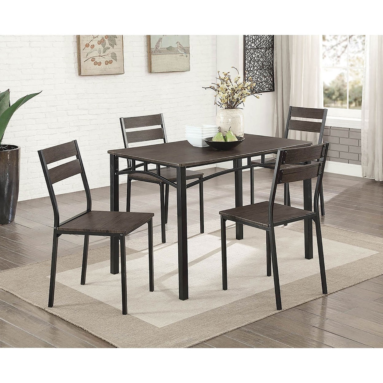 Furniture of America Westport 5-Piece Dining Table Set