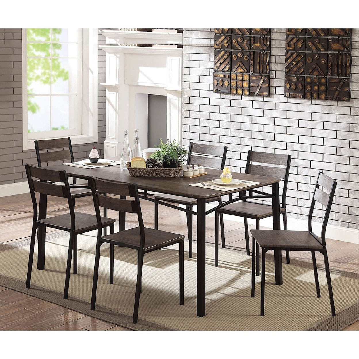 FUSA Westport 7-Piece Dining Table Set