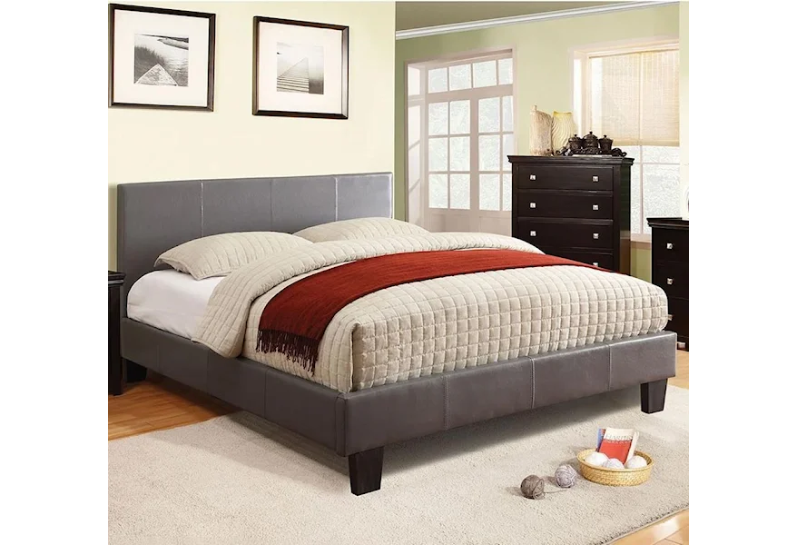 Winn Park Queen Upholstered Platform Bed with Mattress by Furniture of America at Sam Levitz Furniture