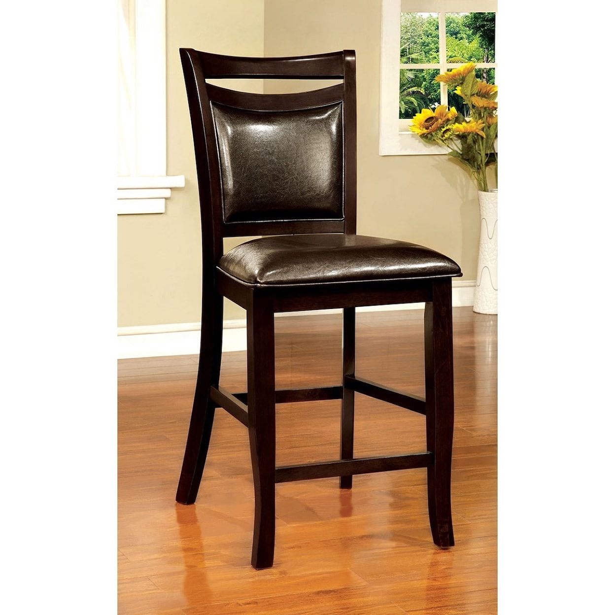 Furniture of America Woodside II Set of 2 Counter Height Chairs