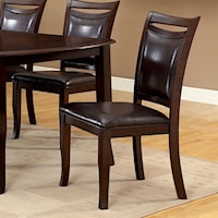 Set of 2 Transitional Side Chairs with Faux Leather Upholstery
