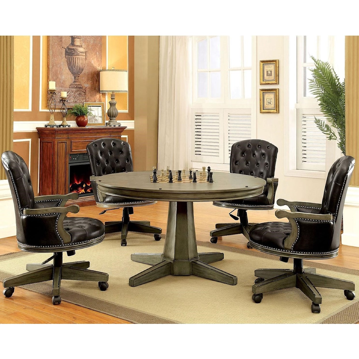 Furniture of America Yelena Table and 4 Chairs