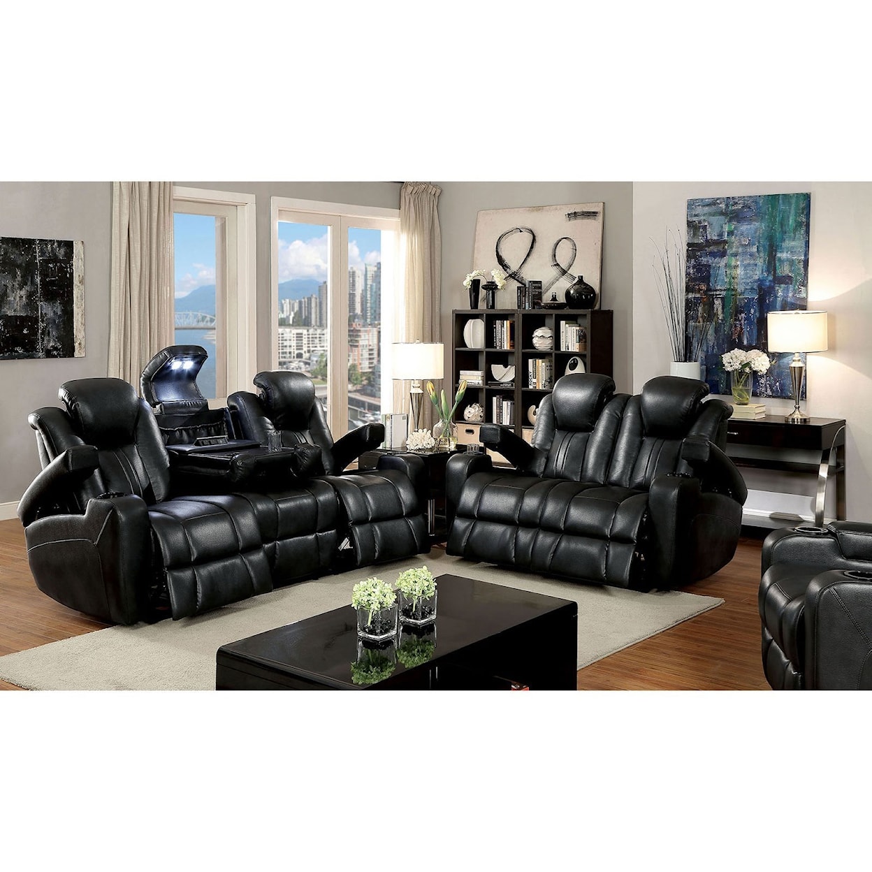 Furniture of America Zaurak Power Reclining Sofa