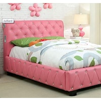 Upholstered Twin Bed w/ Bluetooth Speakers