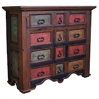 Prusia Old Wood Colorful Wax Finished 12-Drawer Chest