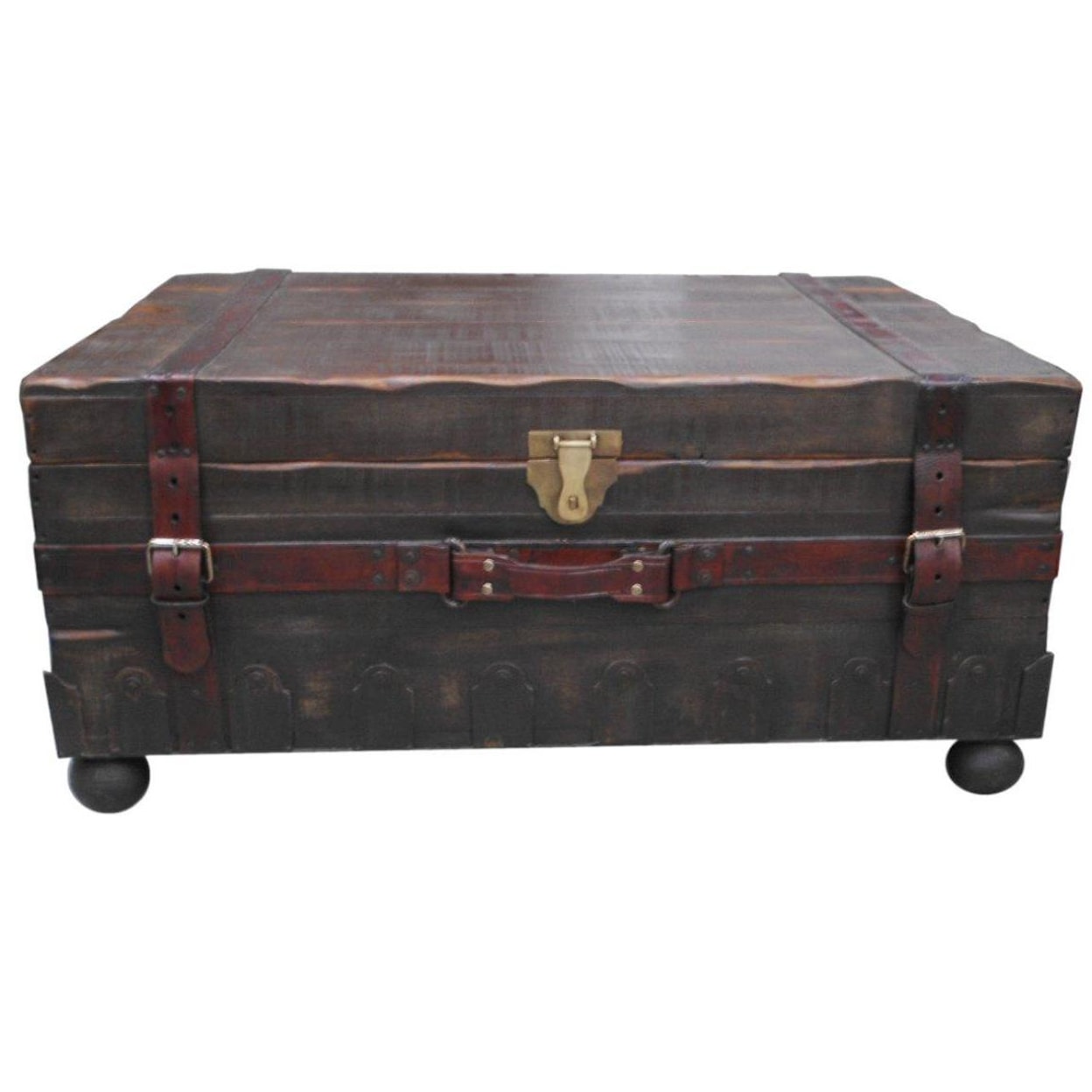 Furniture Source International Occasional Tables Geneva Stone Brown Trunk