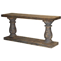 Coastal Farmhouse Old Wood Distressed Console Table