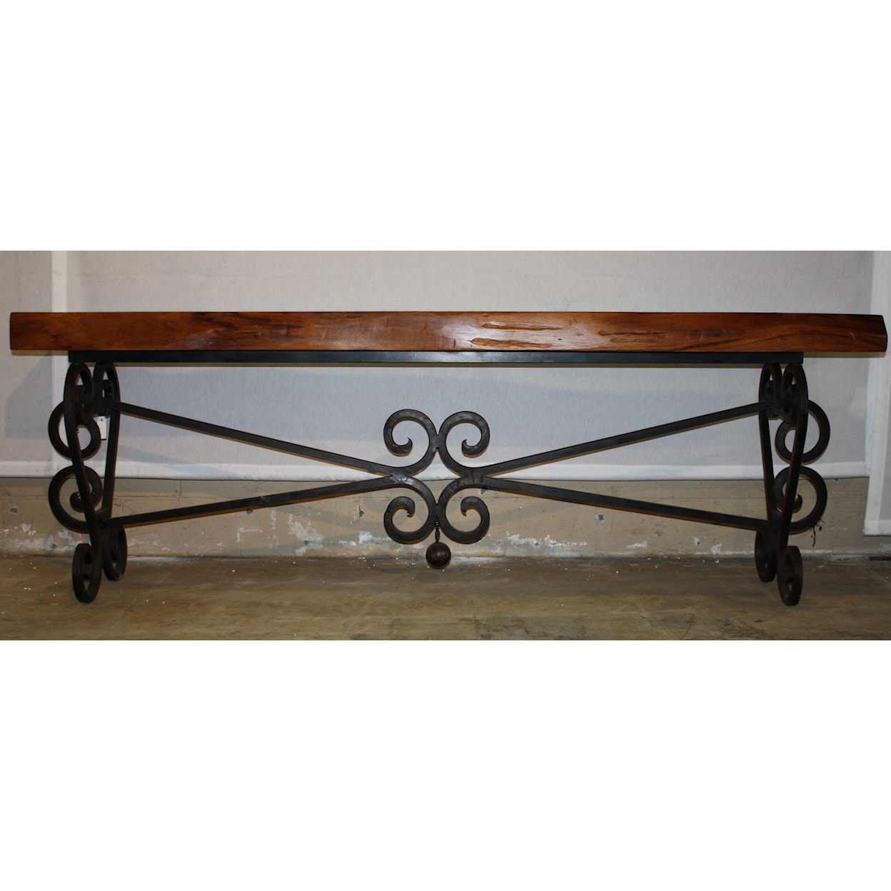 Furniture Source International Tree Trunk Top Iron Console Table
