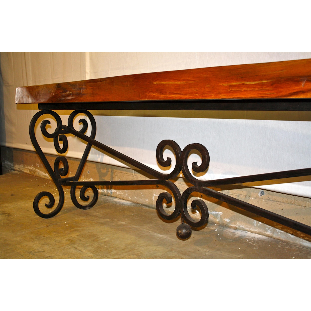 Furniture Source International Tree Trunk Top Iron Console Table