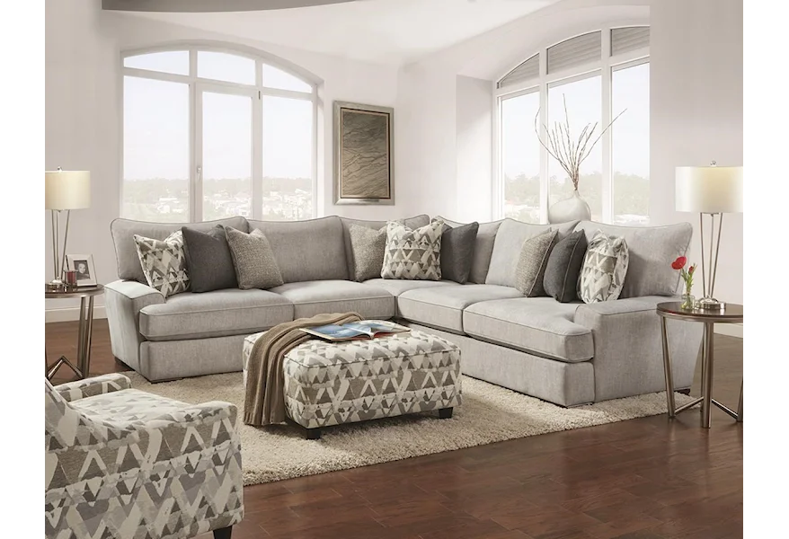 2000 ALTON SILVER 3 Piece Sectional by Fusion Furniture at Darvin Furniture