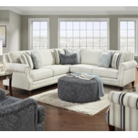 Transitional 4-Seat Sectional Sofa with Nailhead Trim