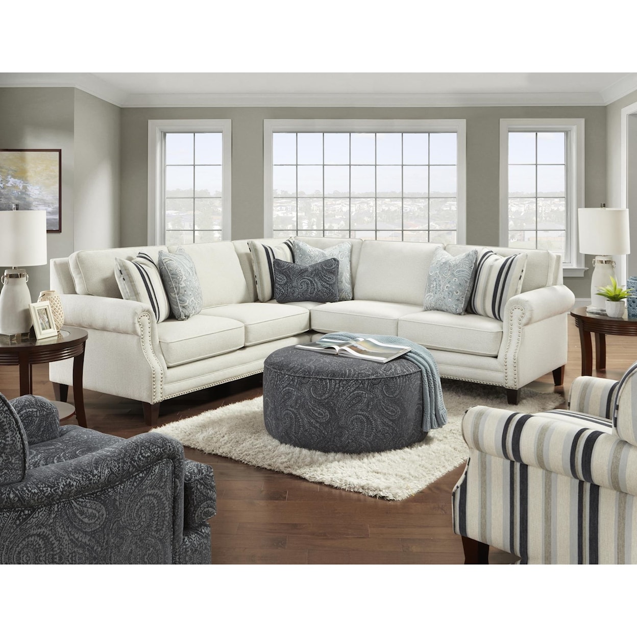 Fusion Furniture 2530 4-Seat Sectional Sofa