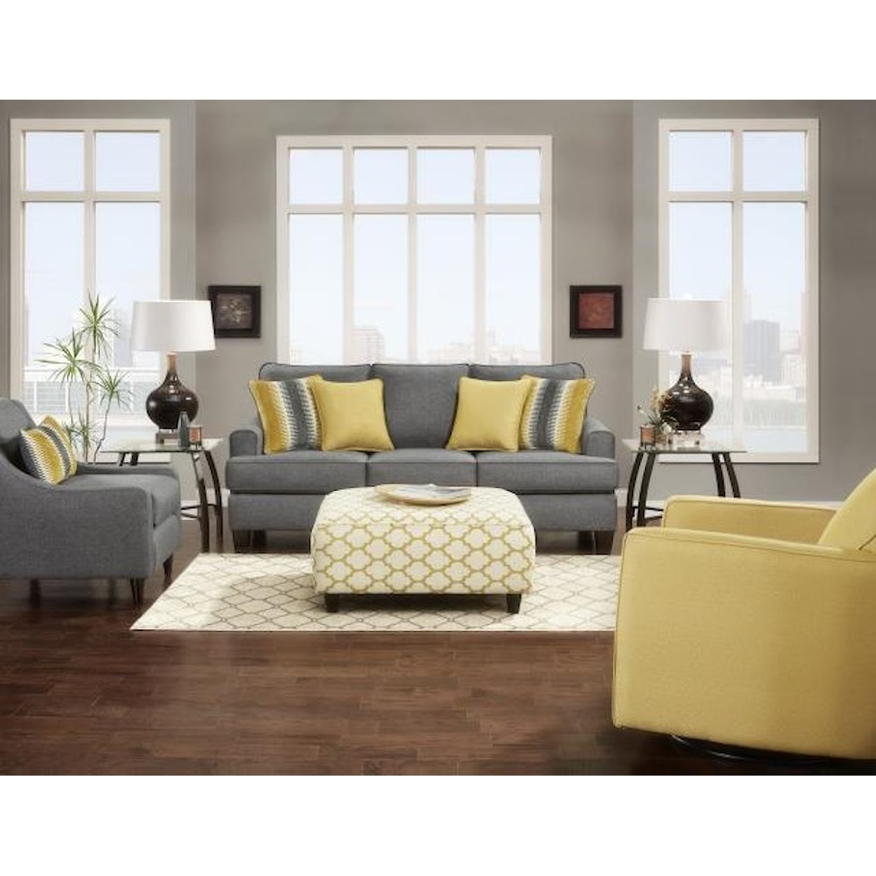 Fusion Furniture 2600 JITTERBUG FLAX Sofa and Loveseat