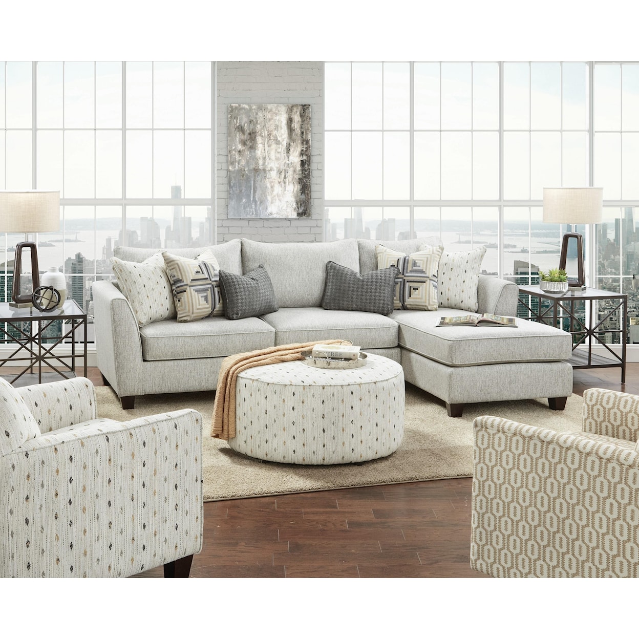 Fusion Furniture 28 PALM BEACH IRON 2 Piece Sectional