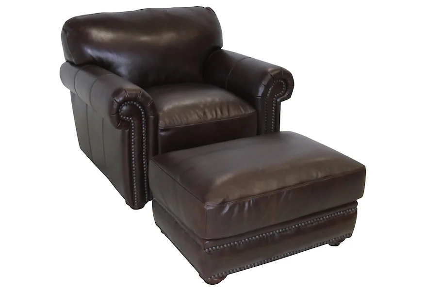 Leather Group 5 Leather Chair and Ottoman by Dante Leather at Sprintz Furniture