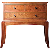 3 Drawer Night Stand with Tall, Flared Legs