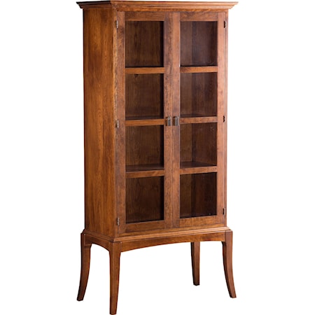 Bookcase with Glass Doors and Cabriole Legs